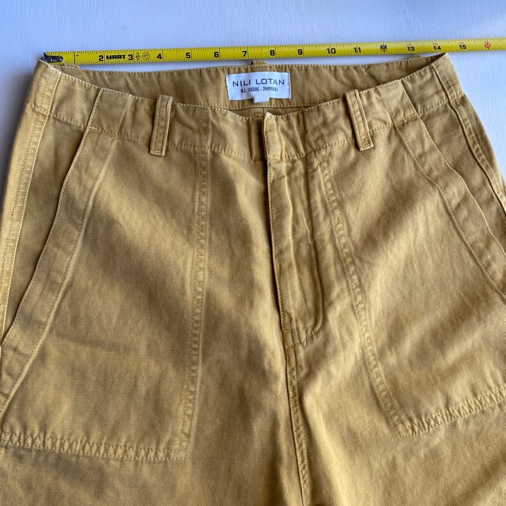 Nili Lotan Luna Pants Mustard linen blend Size 2 - Picture 6 of 15